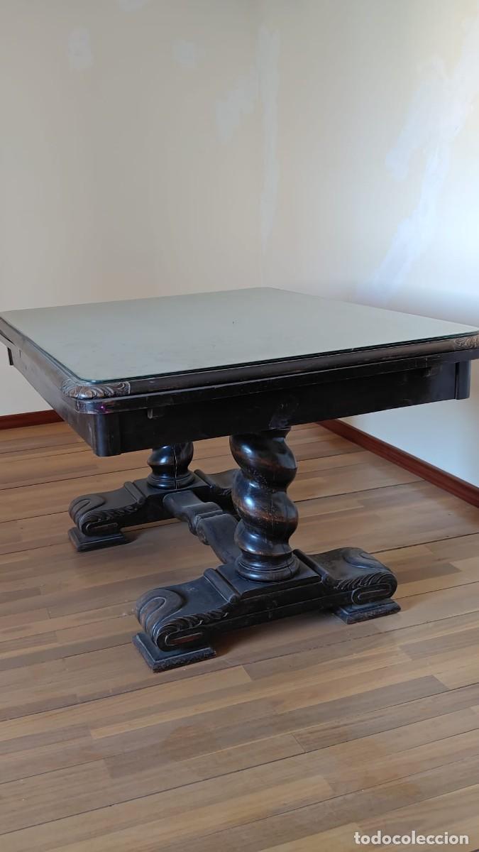 Antig&uuml;edades: Mesa de comedor extensible de madera de caoba tallada - Foto 2