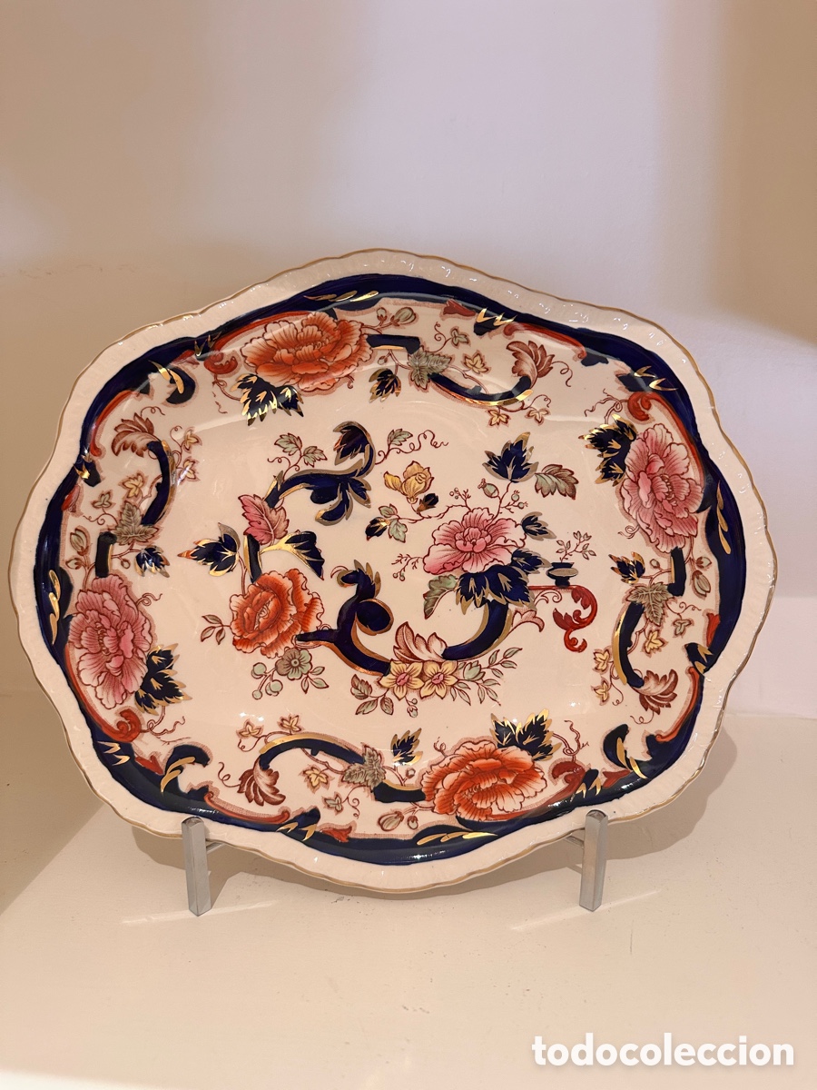Oggetti Antichi: Fuente ovalada Mason&rsquo;s Ironstone Mandalay &ndash; 28 cm &ndash; Inglaterra
