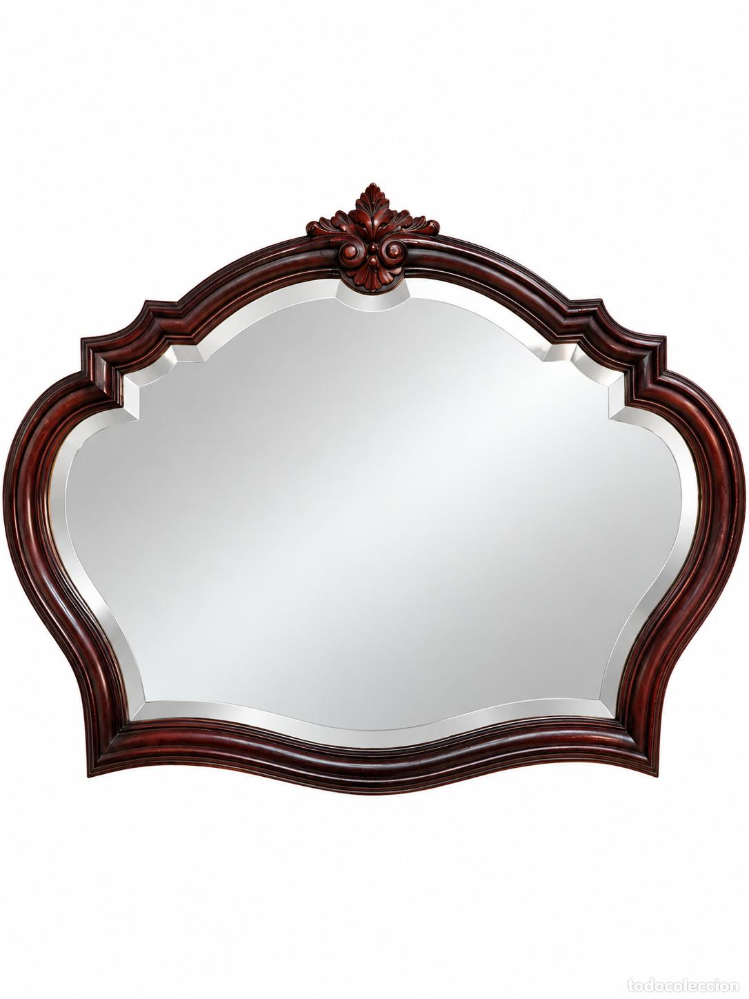 Antiquit&auml;ten: Decorativo Espejo Estilo Provenzal, Francia - Madera de Caoba - Espejo Biselado - S.XIX