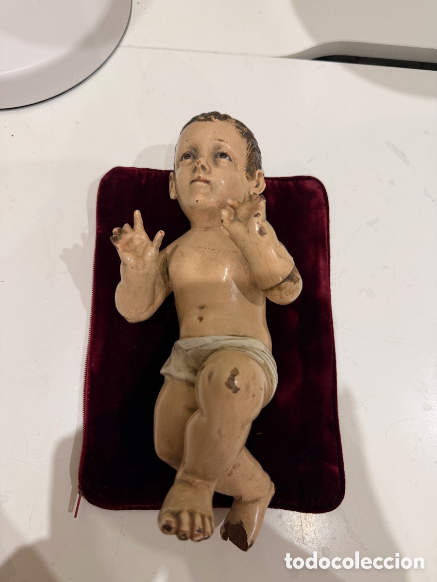 Antig&uuml;edades: Ni&ntilde;o Jes&uacute;s antiguo madera policromada