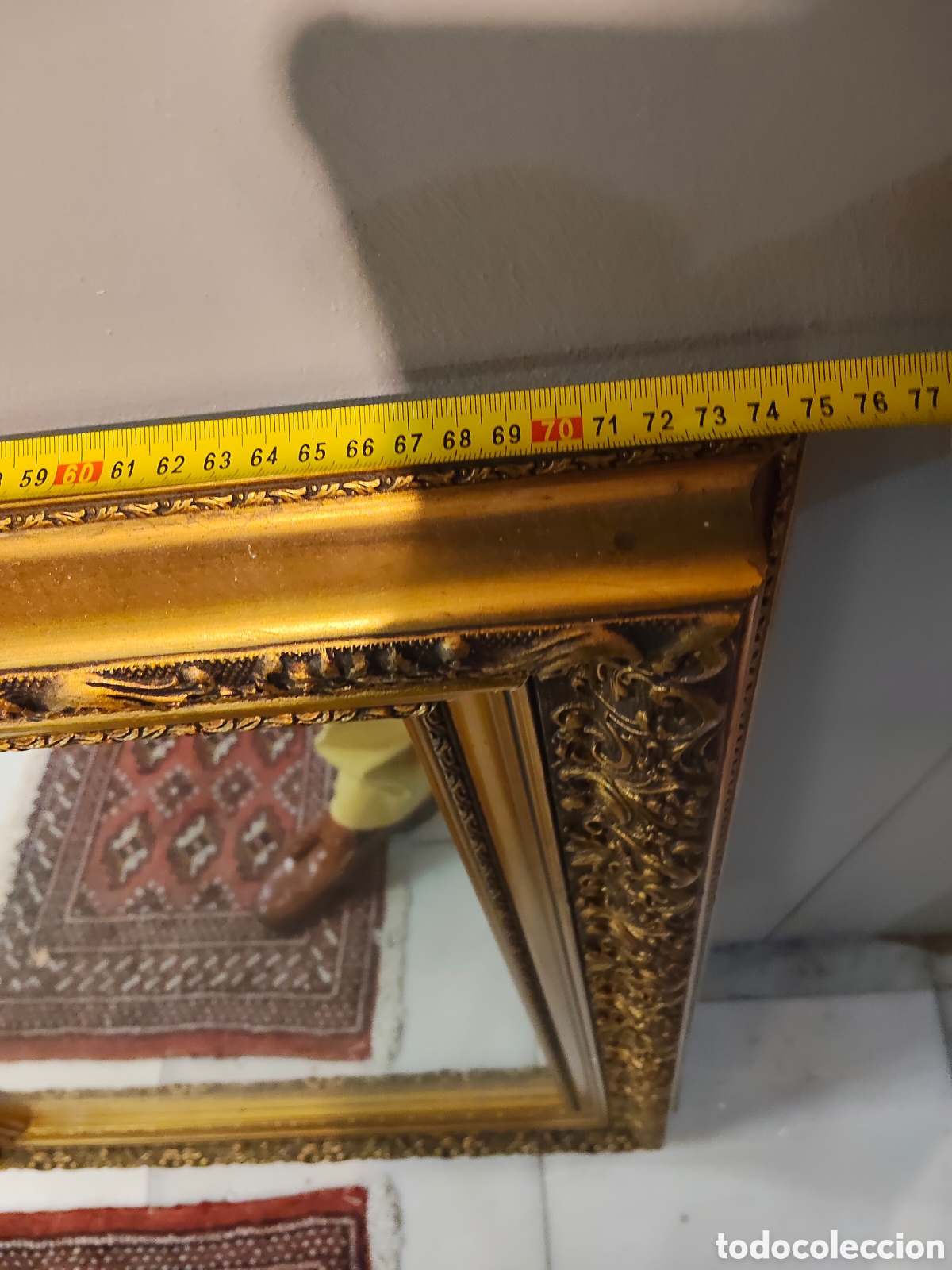 Antig&uuml;edades: Magn&iacute;fico espejo con marco en pan de oro - Foto 2