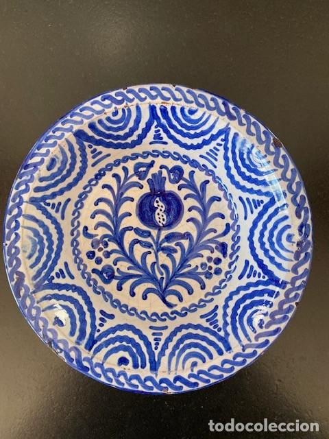 Antiquit&eacute;s: CUENCO ANTIGUO DE FAJALAUZA CERAMICA. 22 cms DIAM.