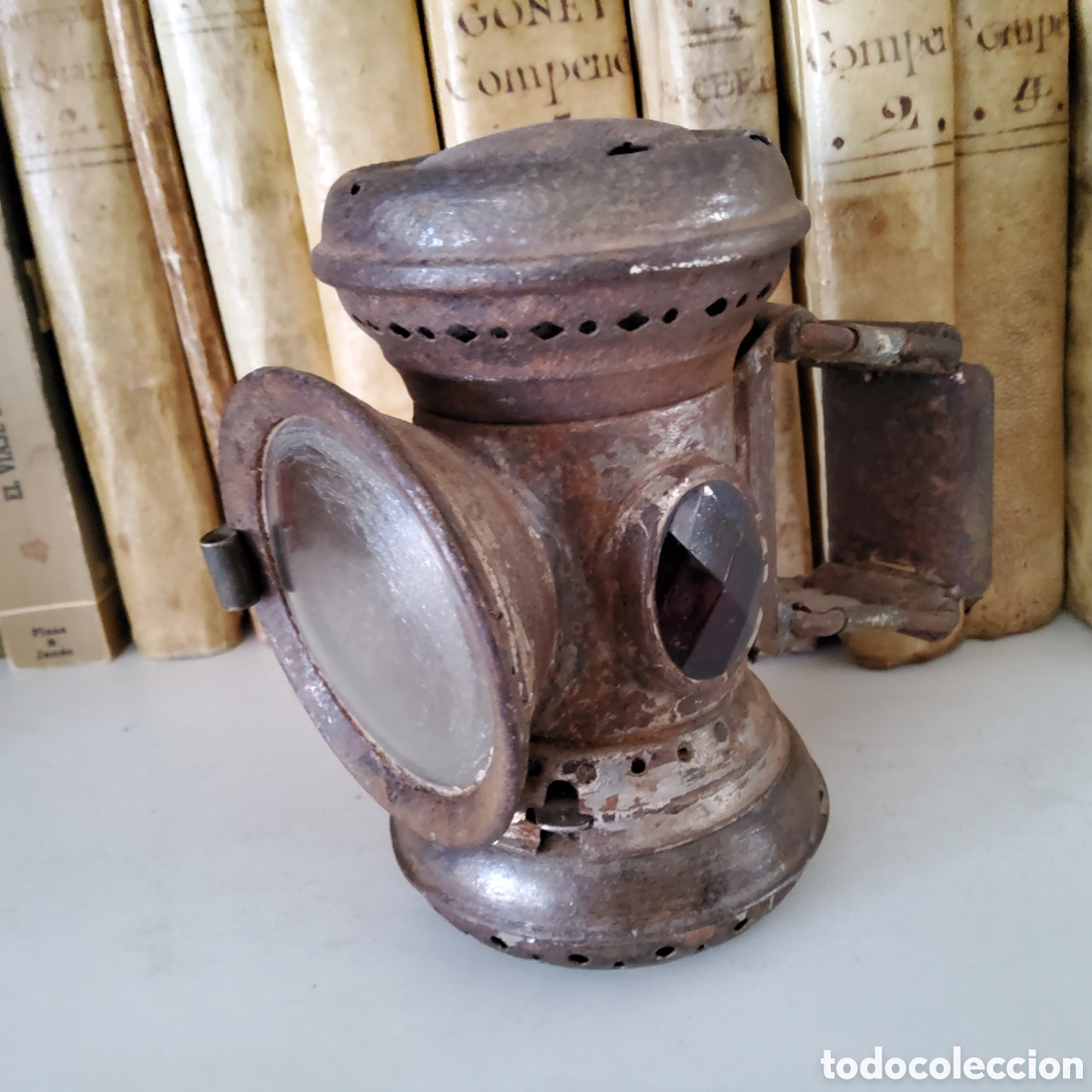 Oggetti Antichi: ANTIGUO FARO DE BICICLETA MARCA THE CANDLO DE PRINCIPIOS DEL SIGLO XX