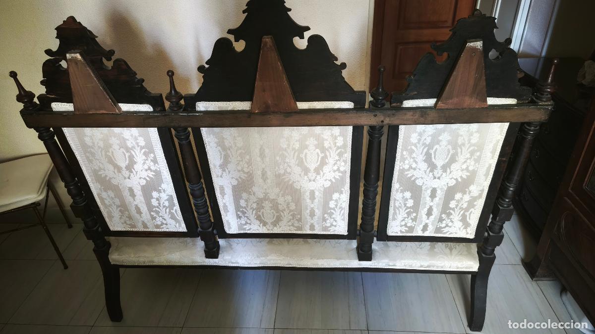 Antig&uuml;edades: Sof&aacute; butaca silla Isabelino - Foto 2