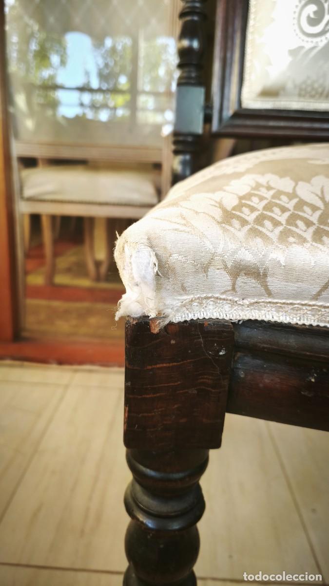 Antig&uuml;edades: Sof&aacute; butaca silla Isabelino - Foto 7