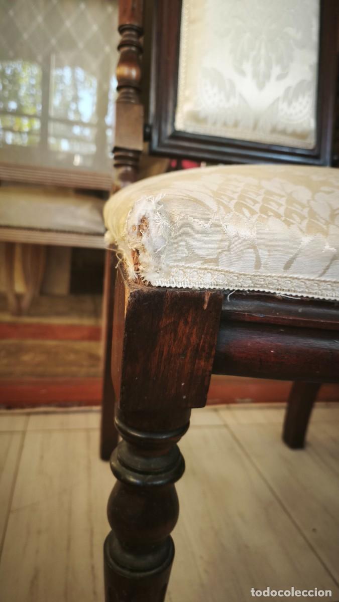 Antig&uuml;edades: Sof&aacute; butaca silla Isabelino - Foto 11