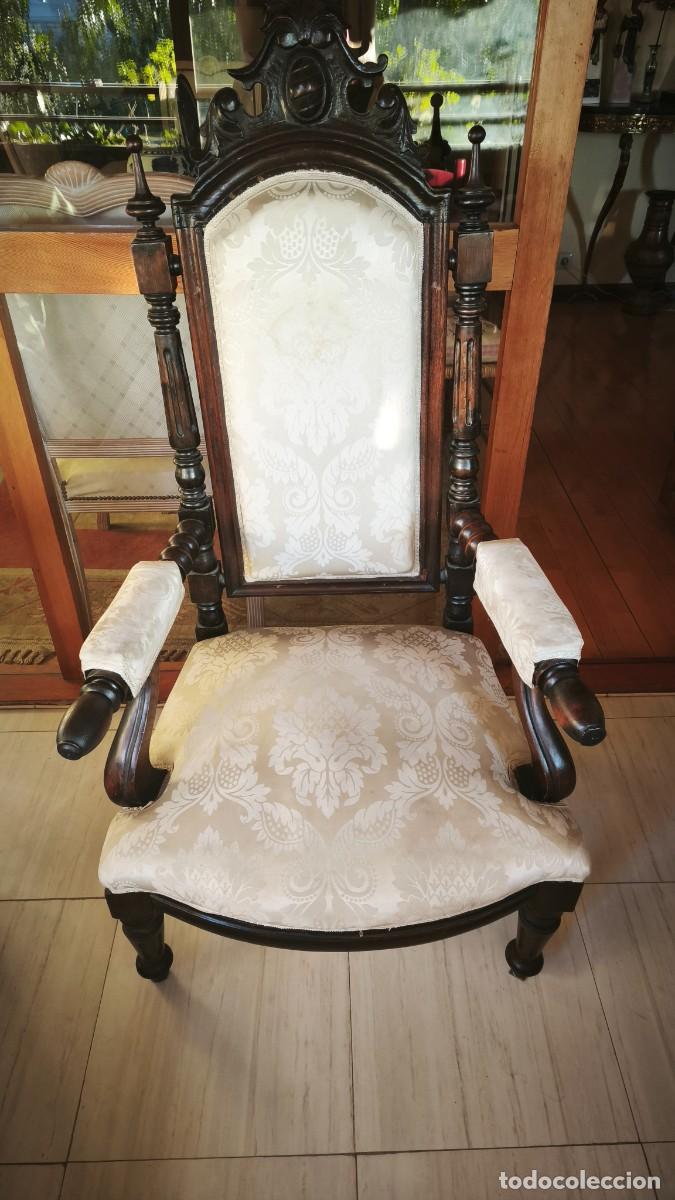 Antig&uuml;edades: Sof&aacute; butaca silla Isabelino - Foto 16