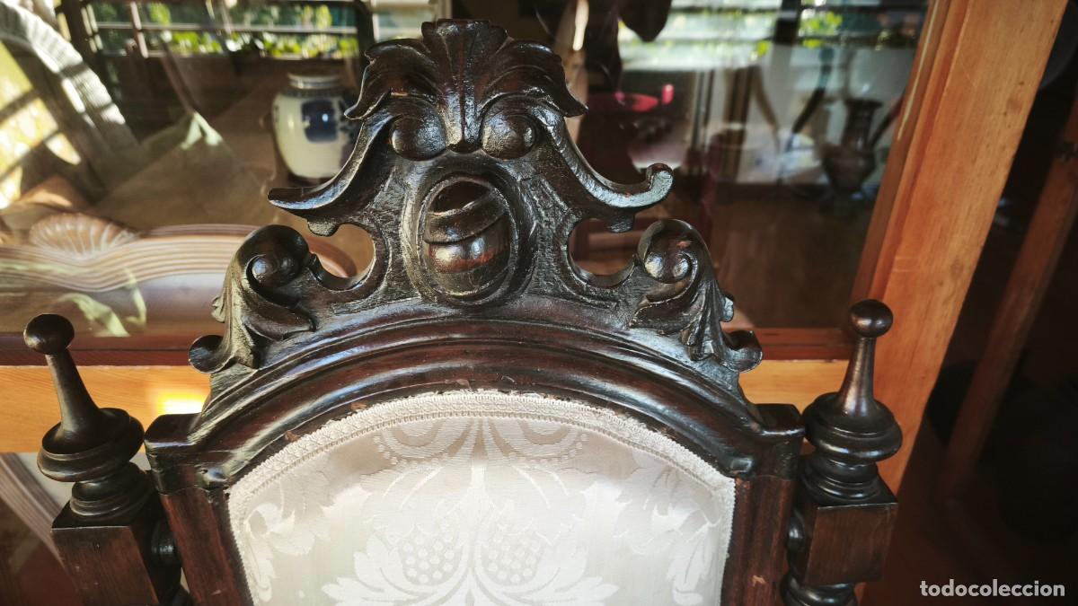 Antig&uuml;edades: Sof&aacute; butaca silla Isabelino - Foto 17