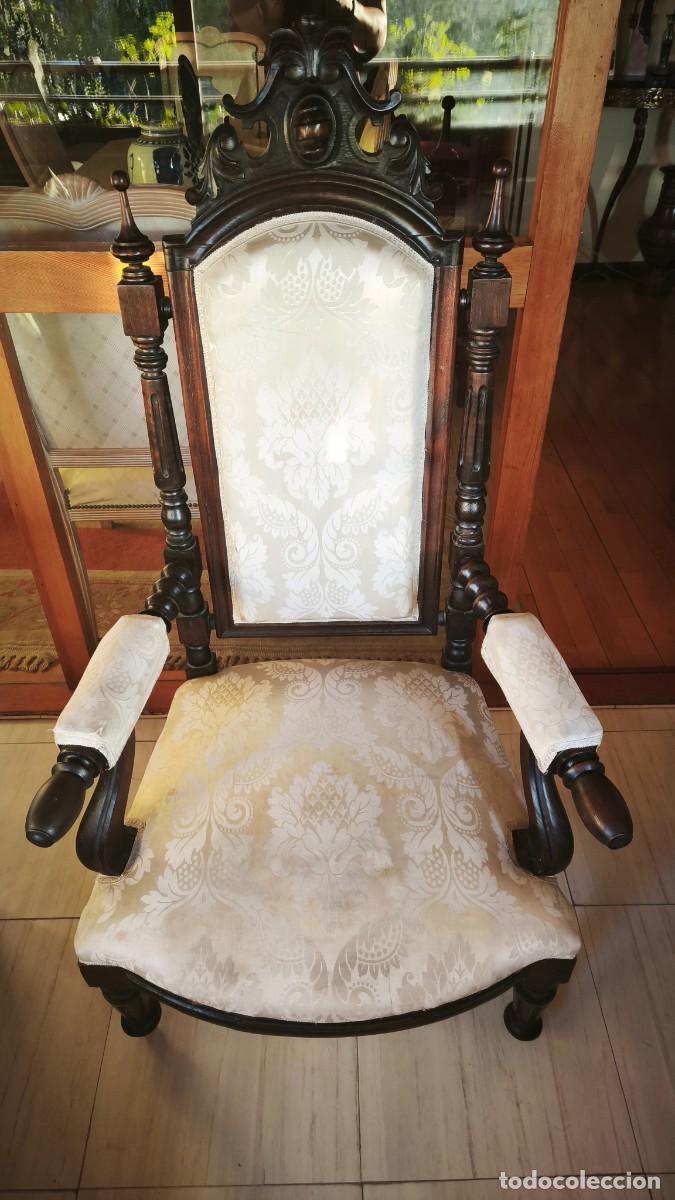 Antig&uuml;edades: Sof&aacute; butaca silla Isabelino - Foto 24