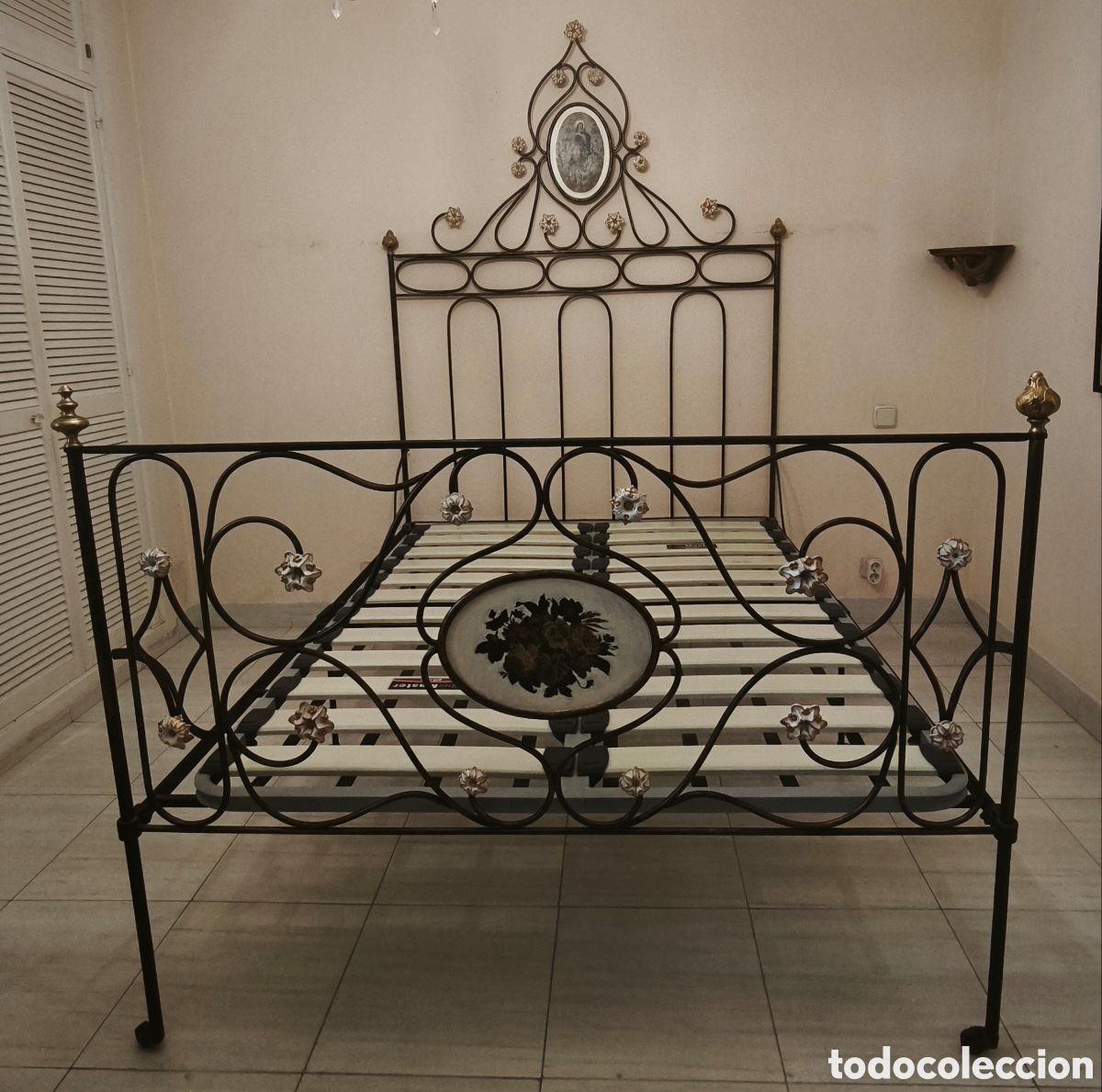 Antiguidades: Cama antigua hierro forjado