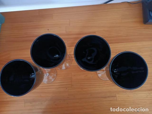 Antig&uuml;edades: Cuatro copas de cristal negro - Foto 3