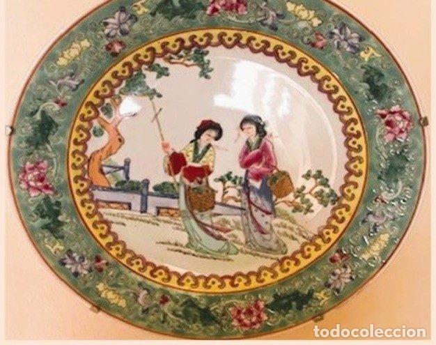 Antiques: Plato porcelana china familia rosa