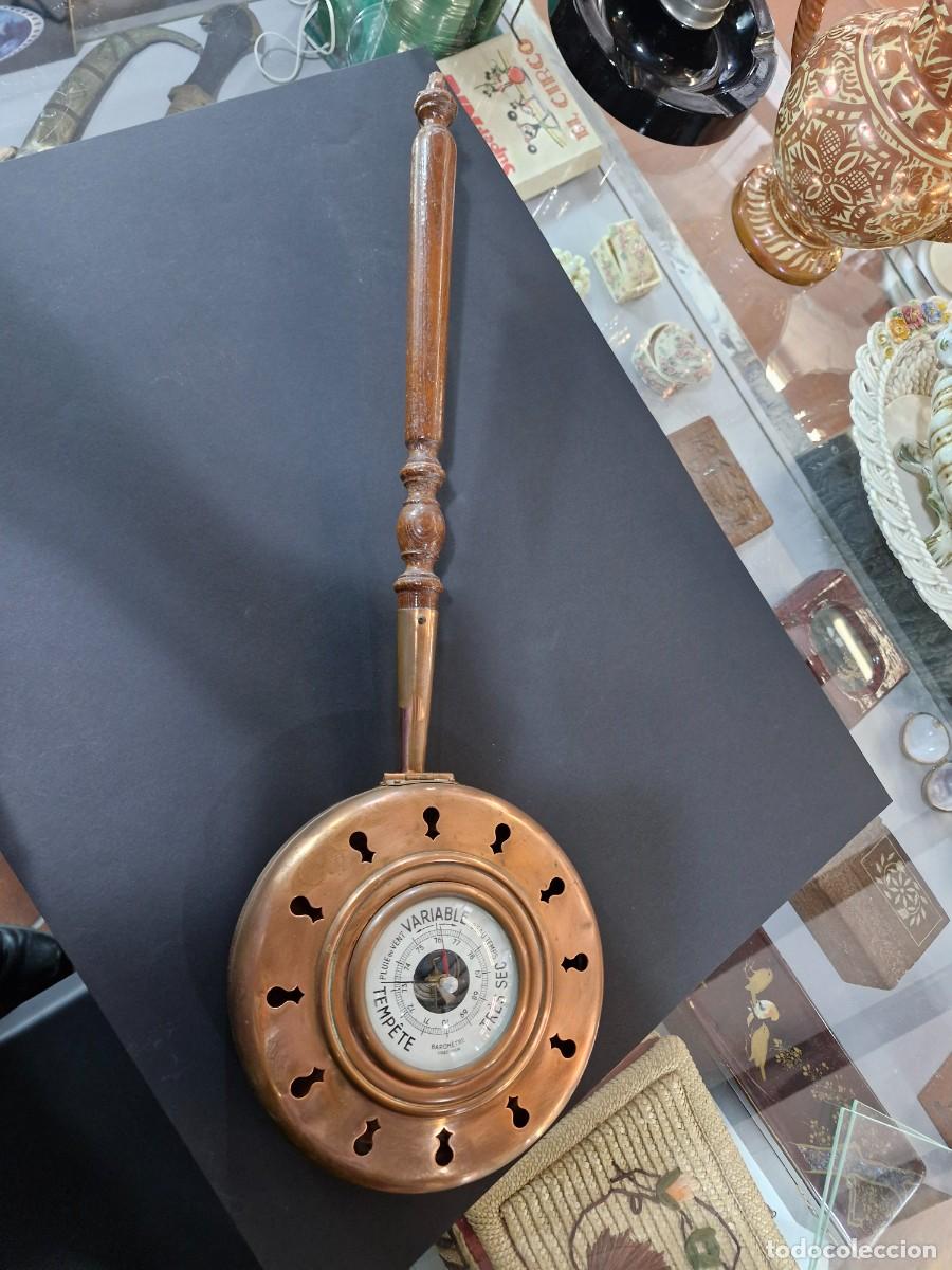 Antiques: ANTIGUO CALIENTACAMAS CON BAROMETRO TECXX 107