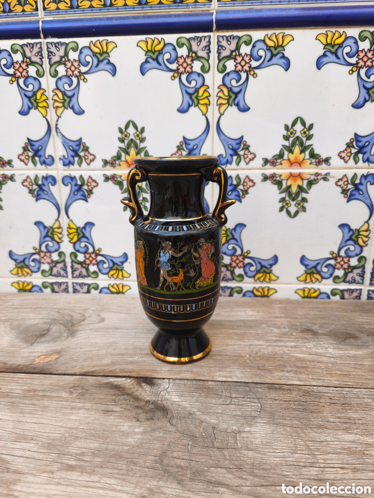 Antiques: Jarr&oacute;n decorativo estilo griego de 24 kilates