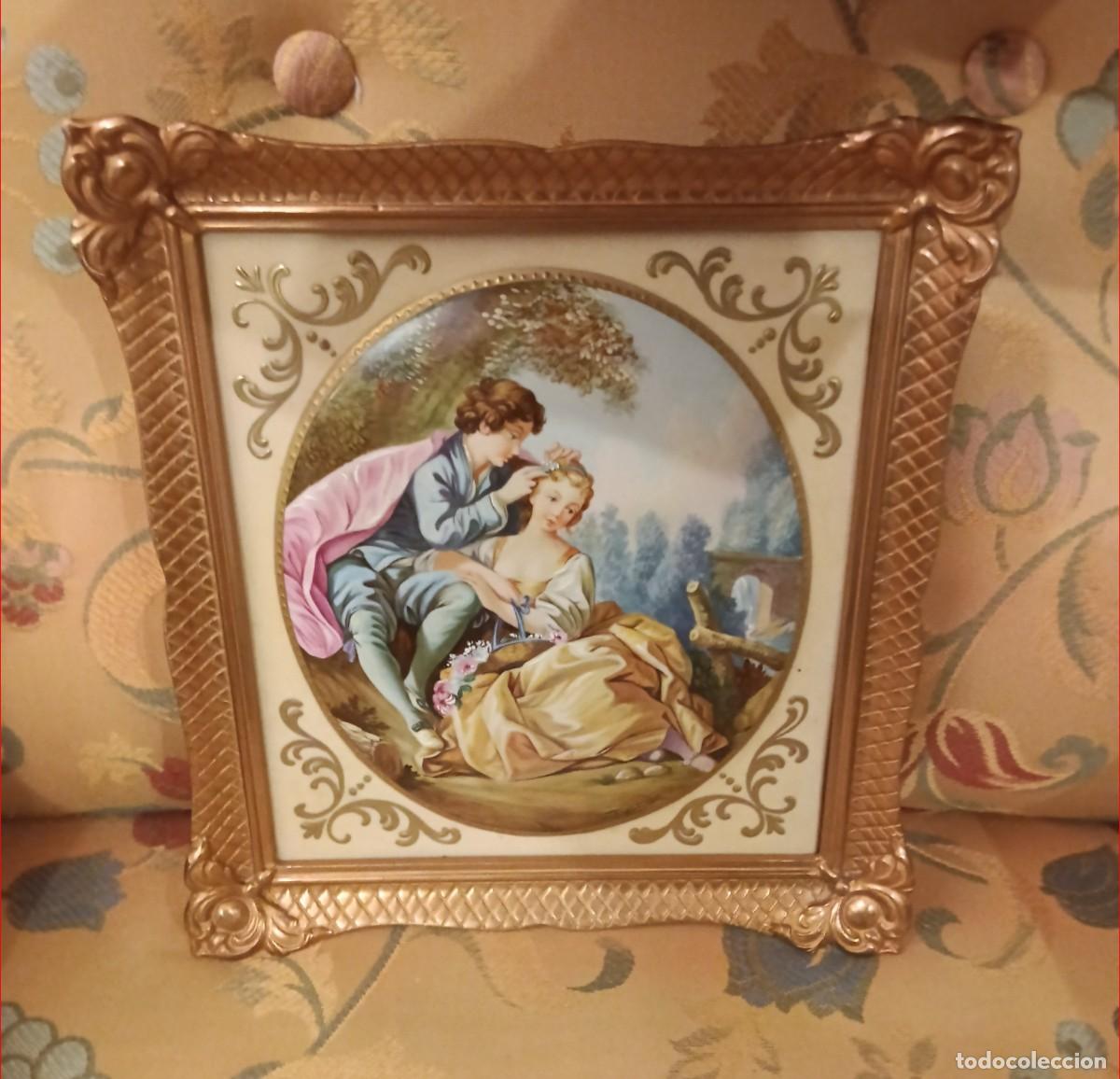 Antiques: Placa de porcelana de estilo Limoges a&ntilde;os 30-40