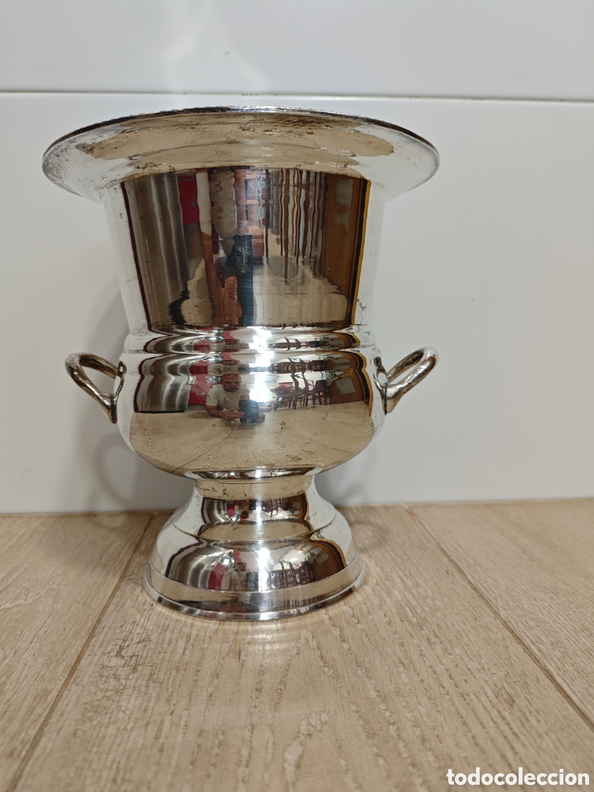 Antiques: Champanera plateada bonita