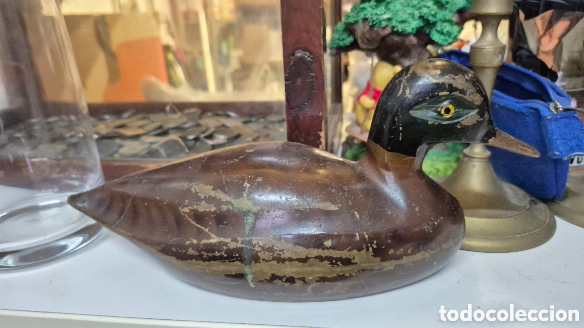 Antiquit&eacute;s: Pato antiguo de lat&oacute;n pintado