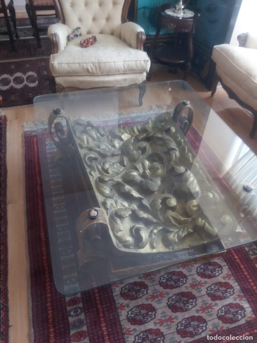 Antiguidades: Mesa Centro Alta Decoraci&oacute;n - Fragmento de Retablo Barroco Original (S. XVII-XVIII)LOTE CERTIFICADO