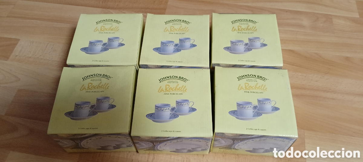 Antig&uuml;edades: Lote de 6 cajas de tazas de caf&eacute;