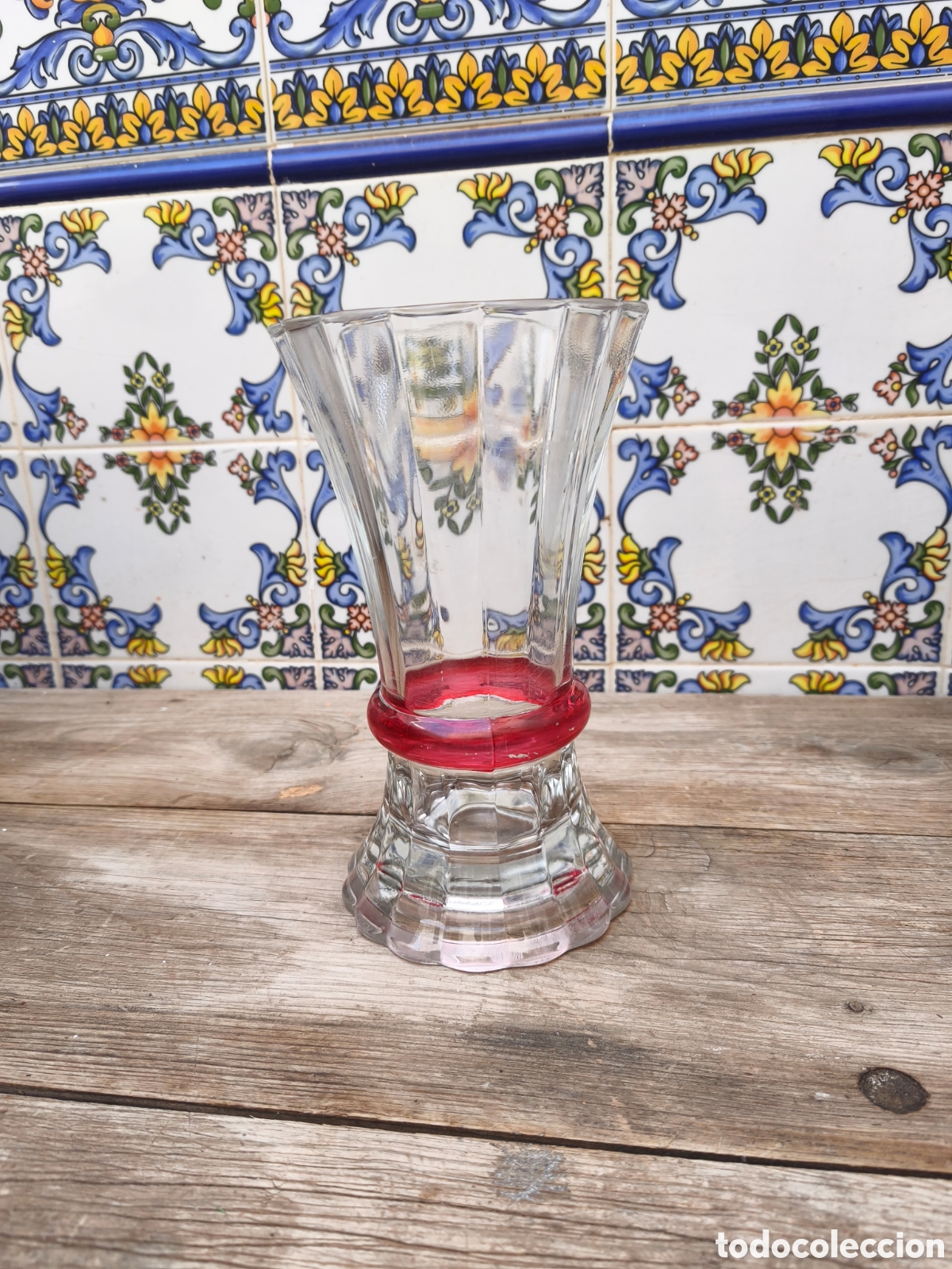 Antiquit&auml;ten: Jarr&oacute;n de cristal tallado frances con sello