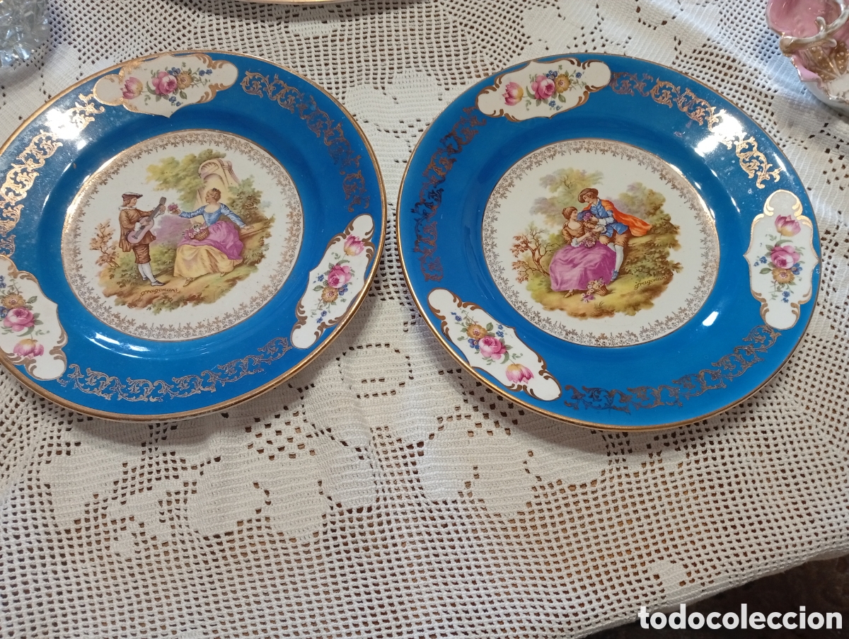Oggetti Antichi: Lote de dos platos porcelana
