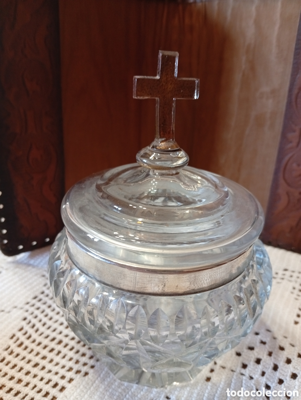 Oggetti Antichi: Copon religioso cristal tallado
