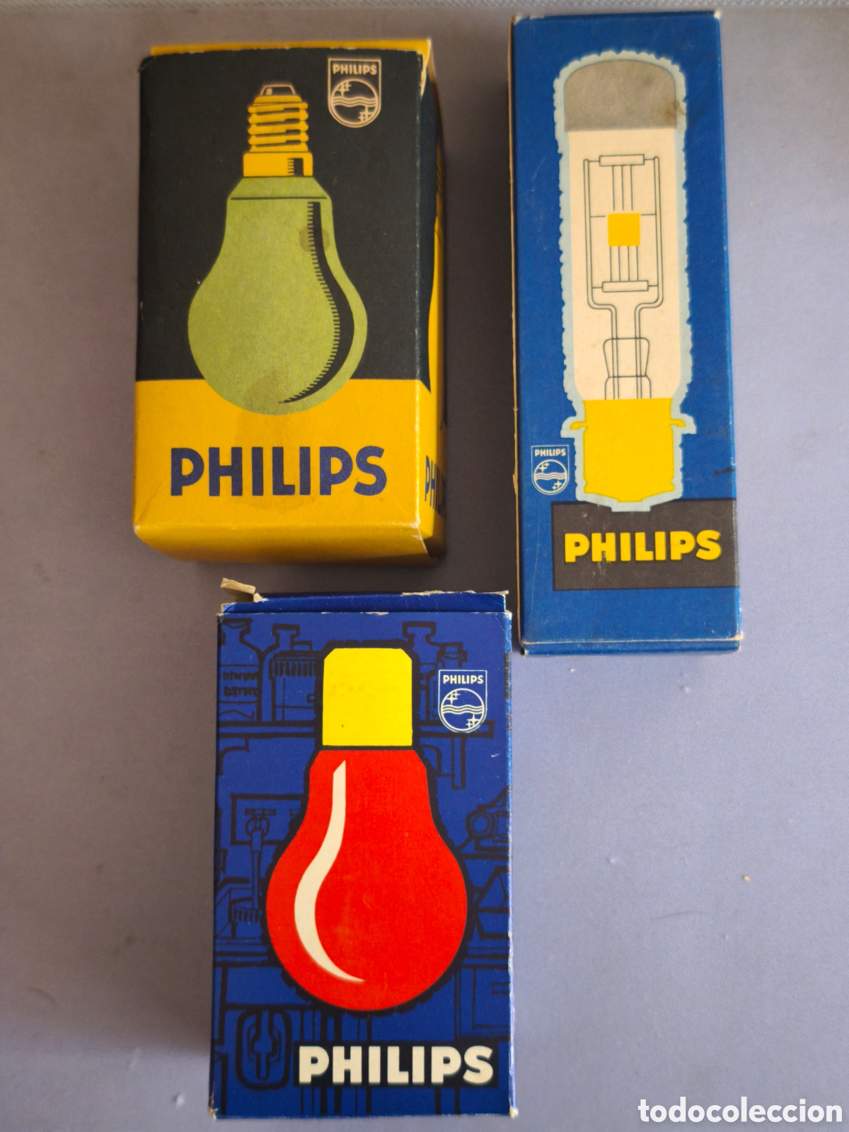 Antig&uuml;edades: Bombillas Philips Vintage de Cine e Inactinicas.