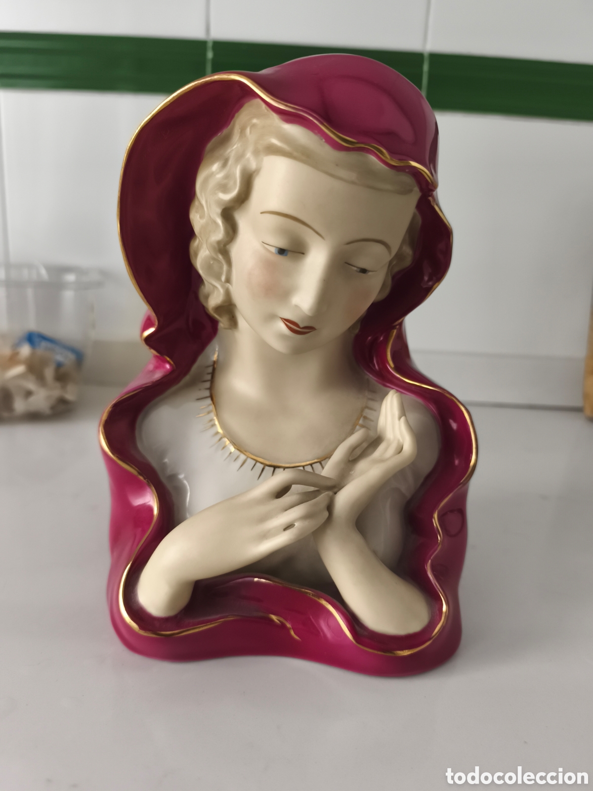 Oggetti Antichi: Antigua y preciosa figura de porcelana Alemana Gerold porzellan Bavaria en perfecto estado