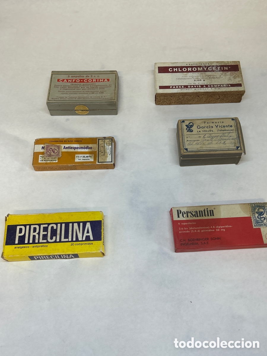 Antiquit&eacute;s: Lote 6 cajas medicamentos