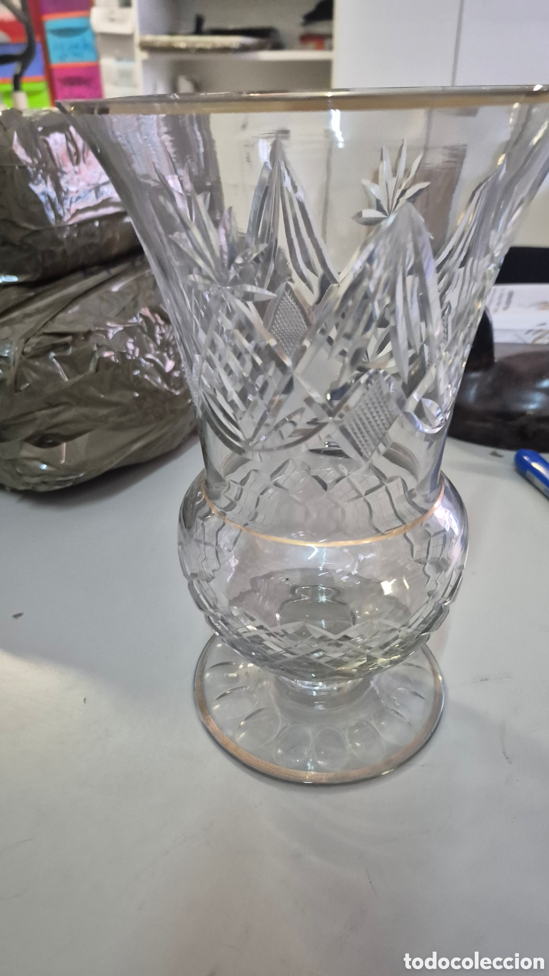 Antig&uuml;edades: Jarr&oacute;n de cristal tallado - Foto 1