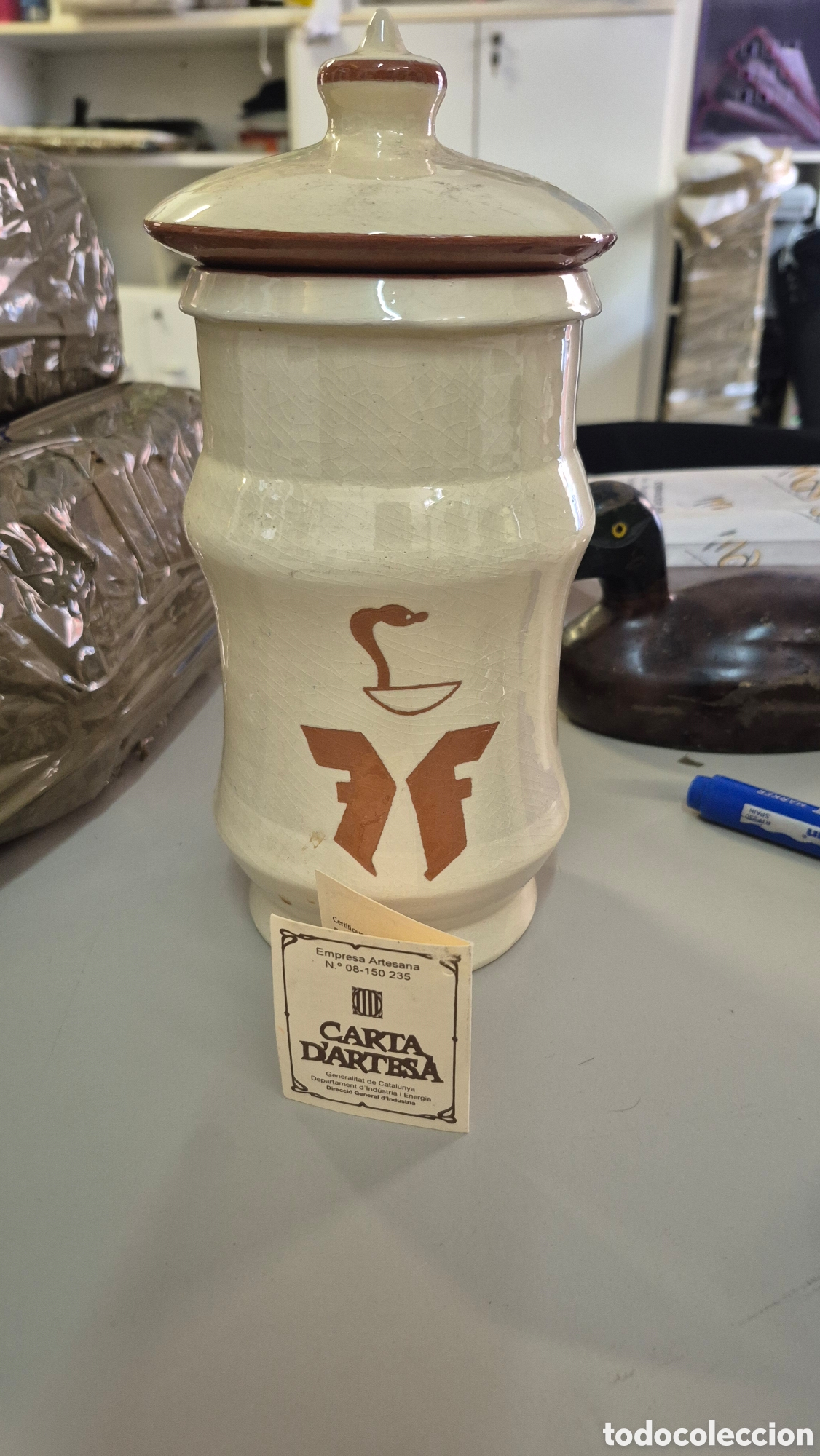 Antiquit&eacute;s: Tarro antiguo de farmacia