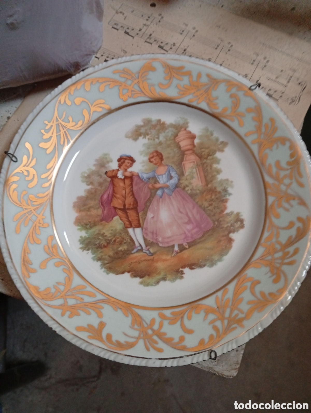 Antiguidades: Lote de dos platos porcelana