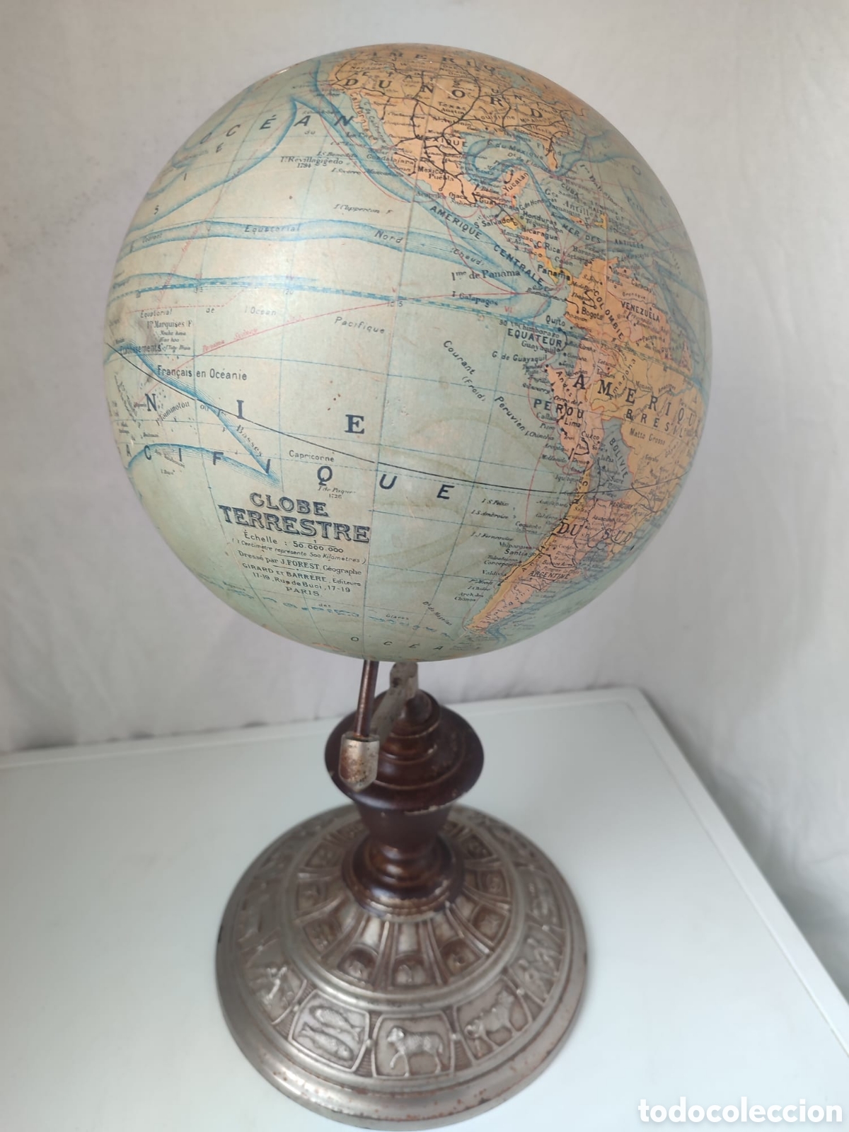 Antiques: GLOBO TERRAQUEO GIRARD BARRERE ET THOMAS