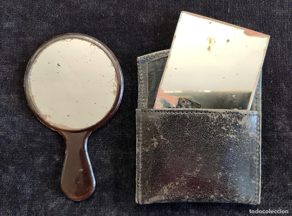 Antiguidades: LOTE DE 2 ANTIGUOS ESPEJOS DE BOLSILLO BOLSO, A&Ntilde;OS 40-60