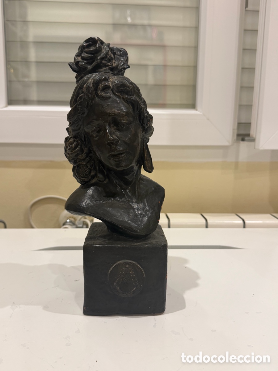 Antiquit&eacute;s: Busto manola flamenca terracota firmada M. Pare
