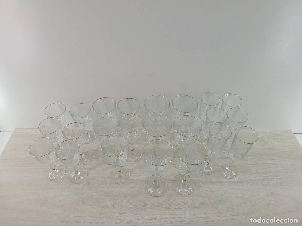 Antig&uuml;edades: JUEGO 22 COPAS CRISTAL - Foto 3