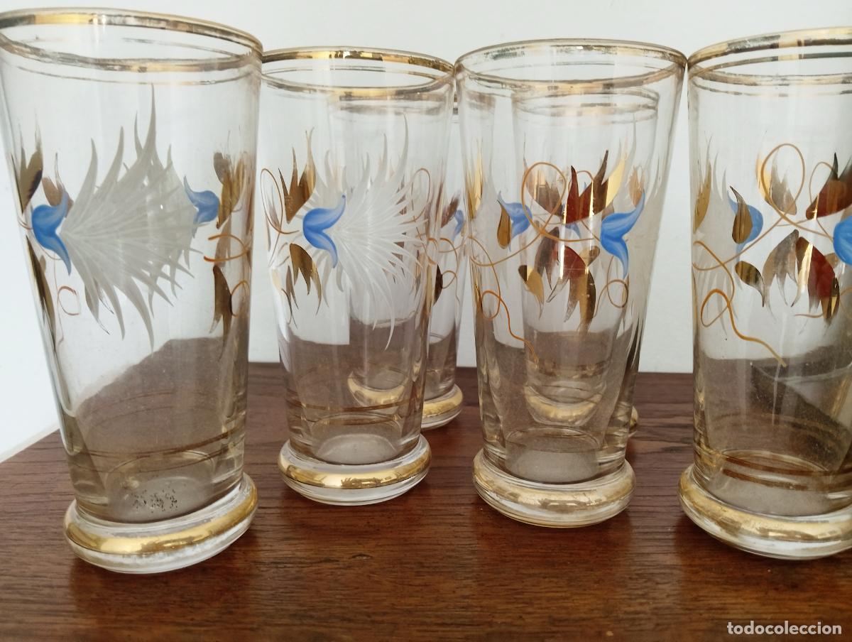 Antiques: Antiguo juego de seis (6) vasos modernistas