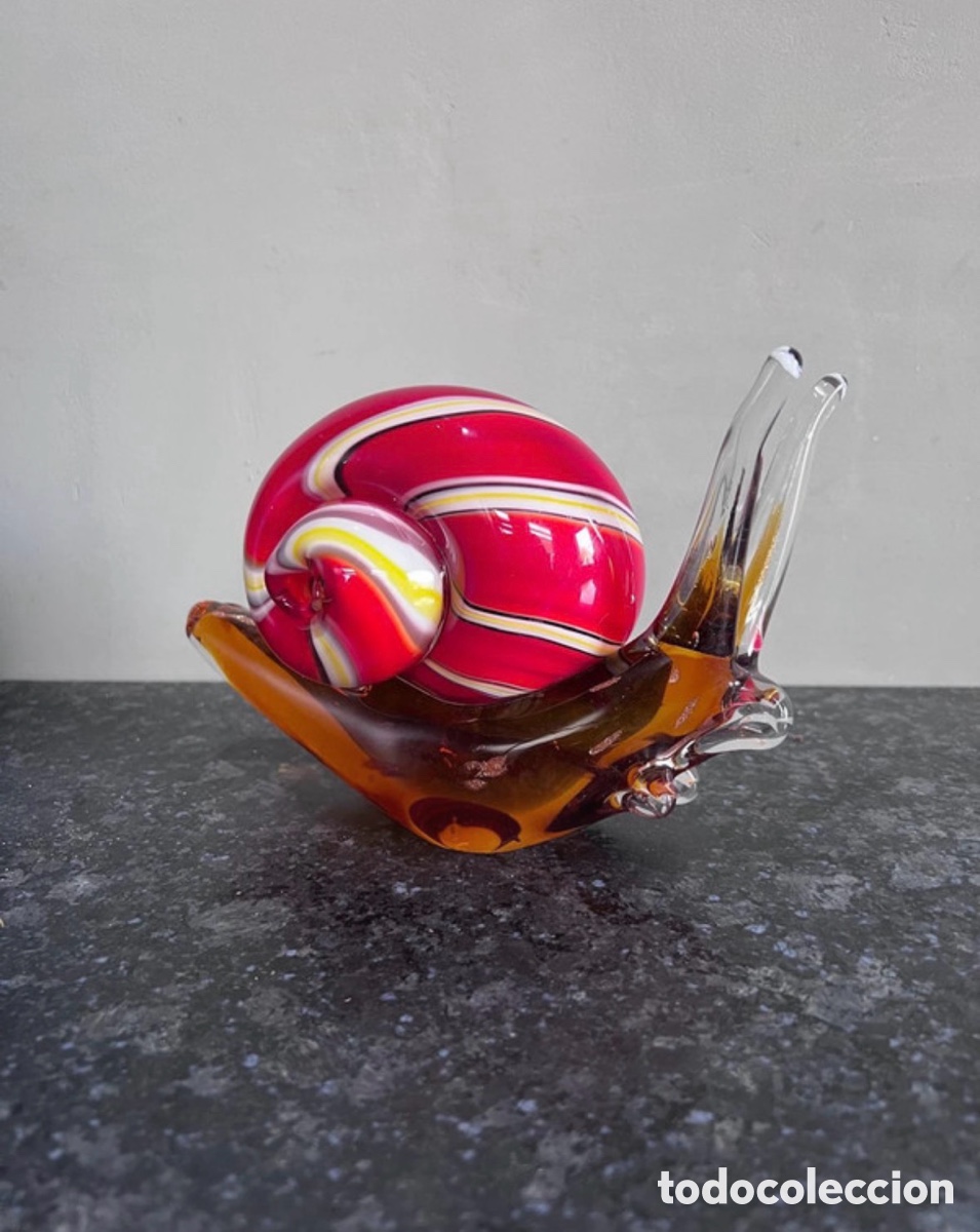 Antig&uuml;edades: Gran caracol cristal de Murano - Foto 2