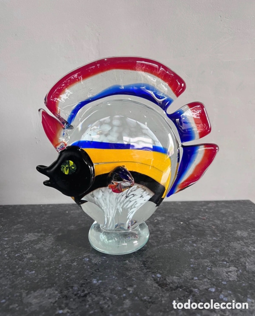 Oggetti Antichi: Escultura de pez de cristal soplado a mano de Murano