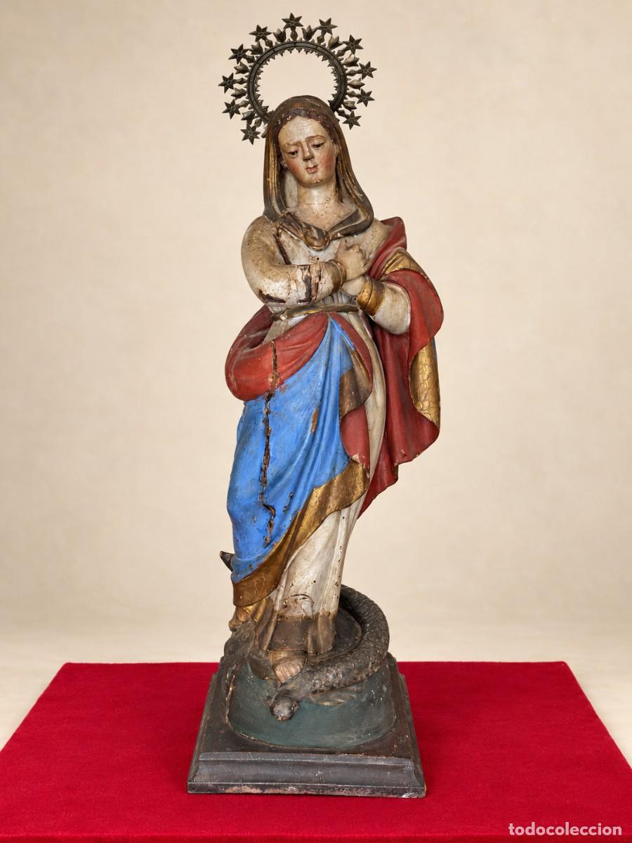 Antig&uuml;edades: Virgen Inmaculada de talla popular