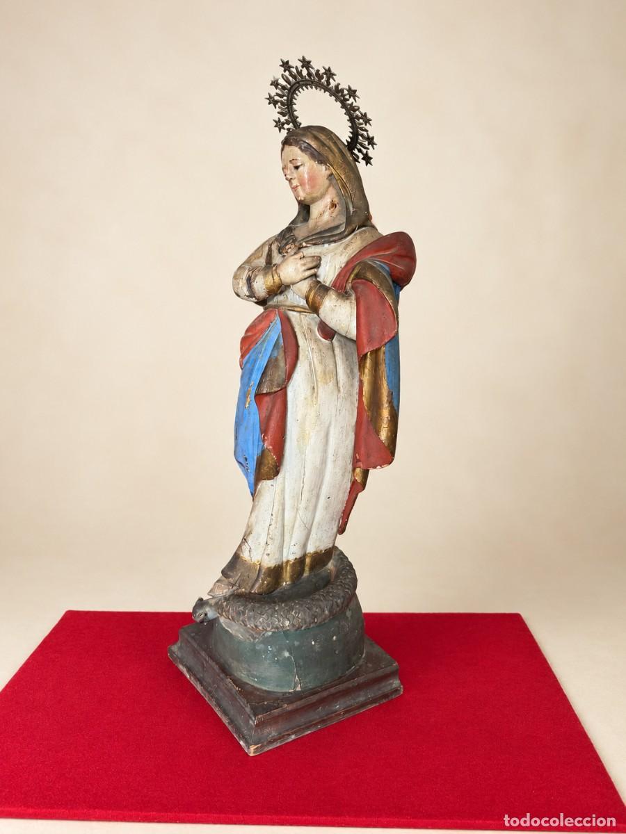 Antig&uuml;edades: Virgen Inmaculada de talla popular - Foto 2