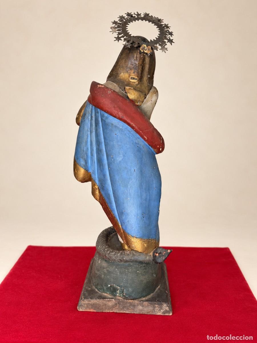 Antig&uuml;edades: Virgen Inmaculada de talla popular - Foto 4