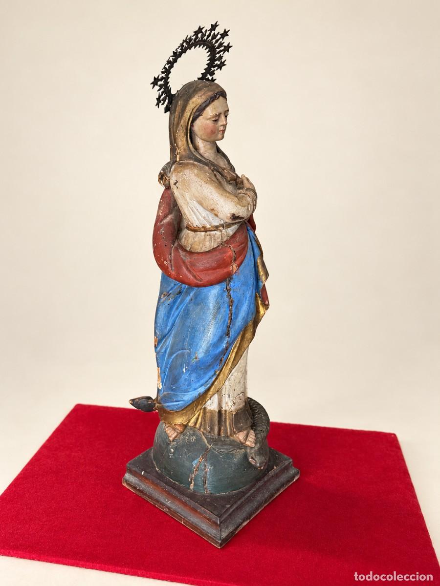 Antig&uuml;edades: Virgen Inmaculada de talla popular - Foto 5