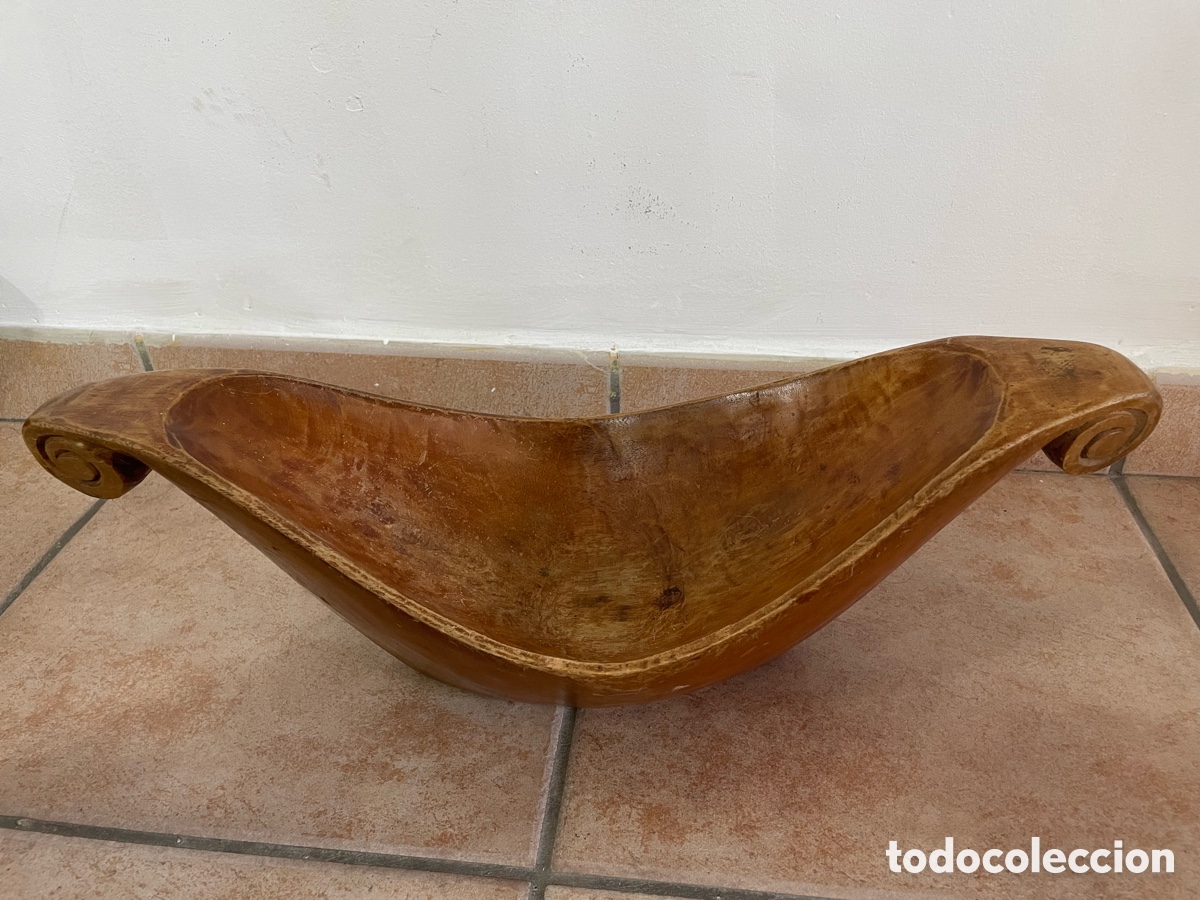 Antig&uuml;edades: Cuenco de madera artesanal - Foto 2