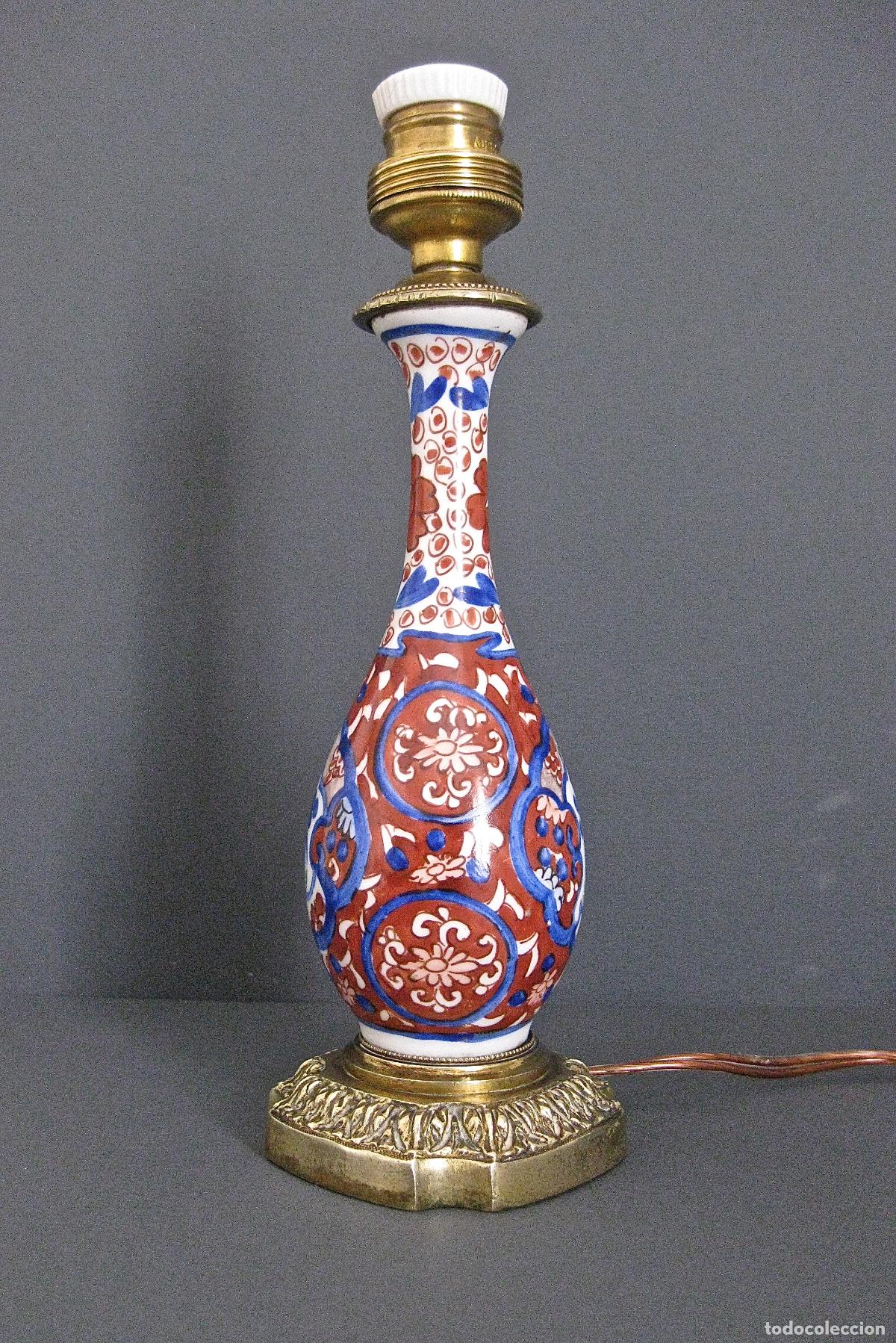 Antig&uuml;edades: LAMPARA FRANCESA DE PORCELANA IMARI Y BRONCE DORADO * FF. S. XIX * 19th FRENCH IMARI AN BRONZE LAMP