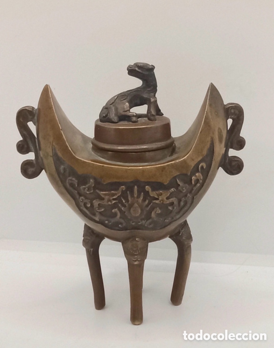 Antiques: Incensario de bronce chino