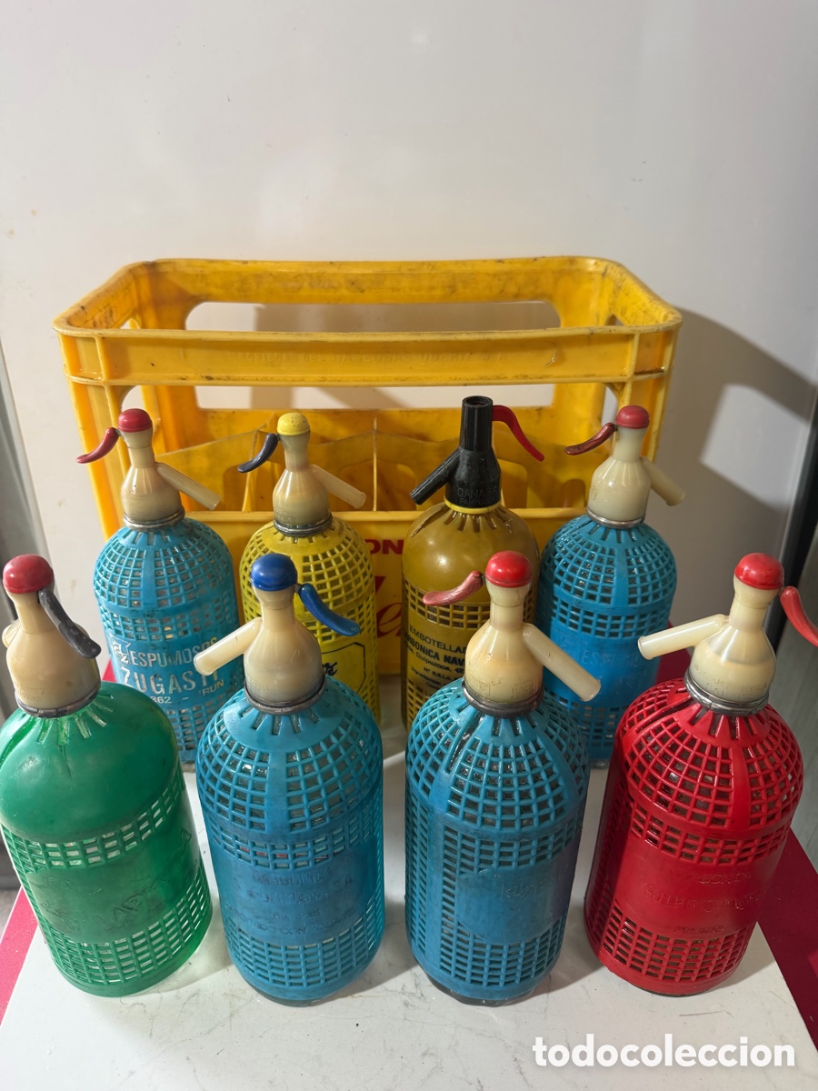 Oggetti Antichi: Lote de 8 Sifones Antiguos con Caja