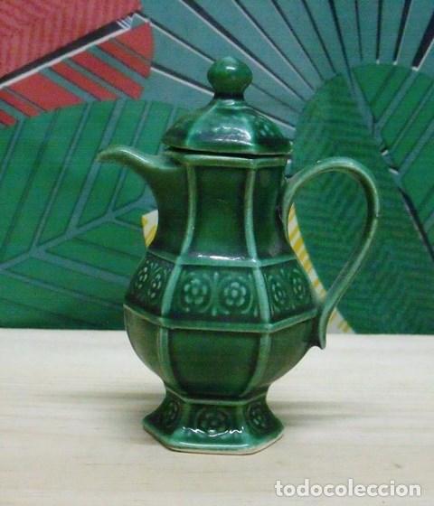 Antiques: Tetera Cer&aacute;mica Esmaltada Verde