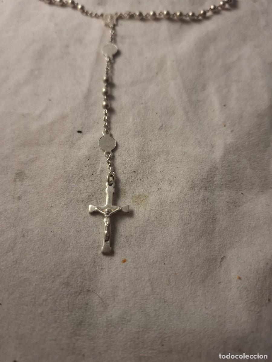 Antig&uuml;edades: ROSARIO DE COMUNION DE PLATA EN SU ESTUCHE - Foto 2