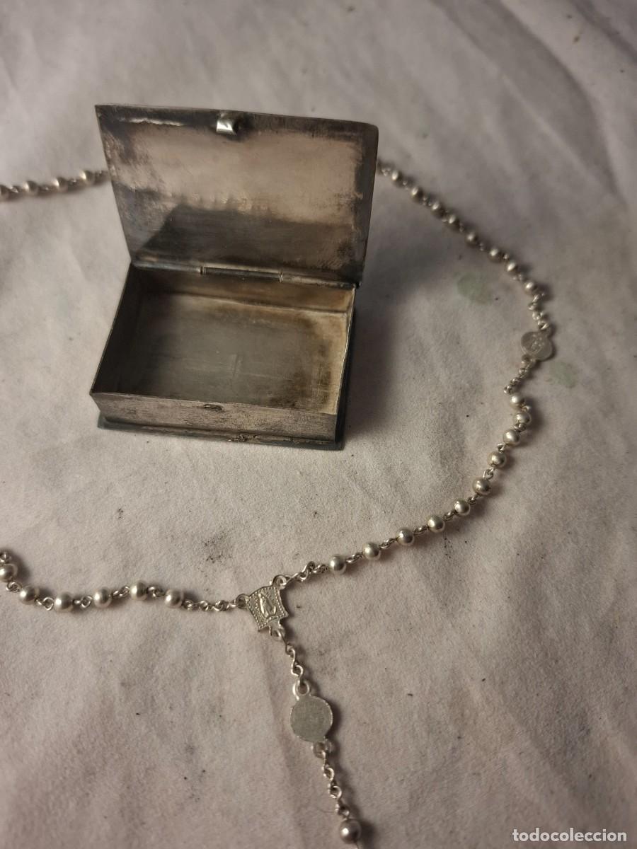 Antig&uuml;edades: ROSARIO DE COMUNION DE PLATA EN SU ESTUCHE - Foto 4